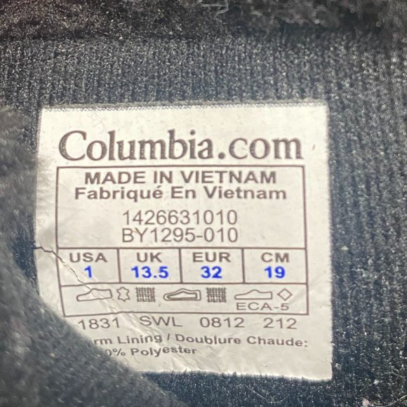 Columbia Ice Maiden II snow boot girl's size 1, black, faux fur lined snow boots - Picture 8 of 8